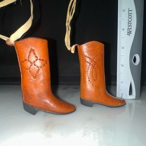 Vintage leather handmade boot ornaments (2)